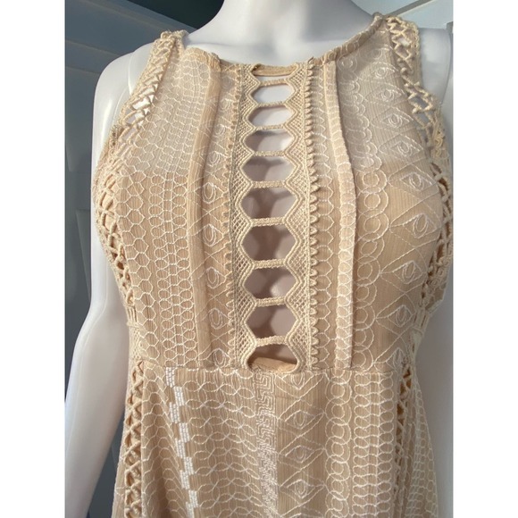 Free People Wherever You Go Mini Dress Ivory* Boho Chic with Crochet Detail WD20 - Picture 5 of 13